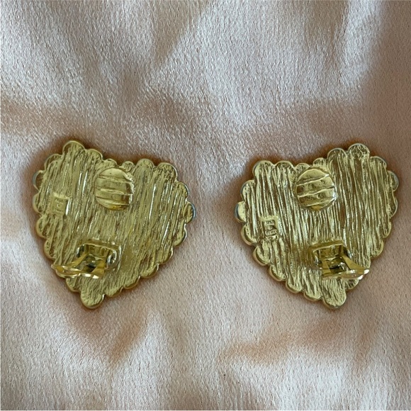 Vintage Yves Saint Laurent gold tone bubble clip on earrings - Picture 4 of 7